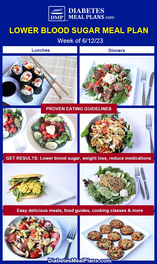 Diabetes Meal Plan Menu Week Of