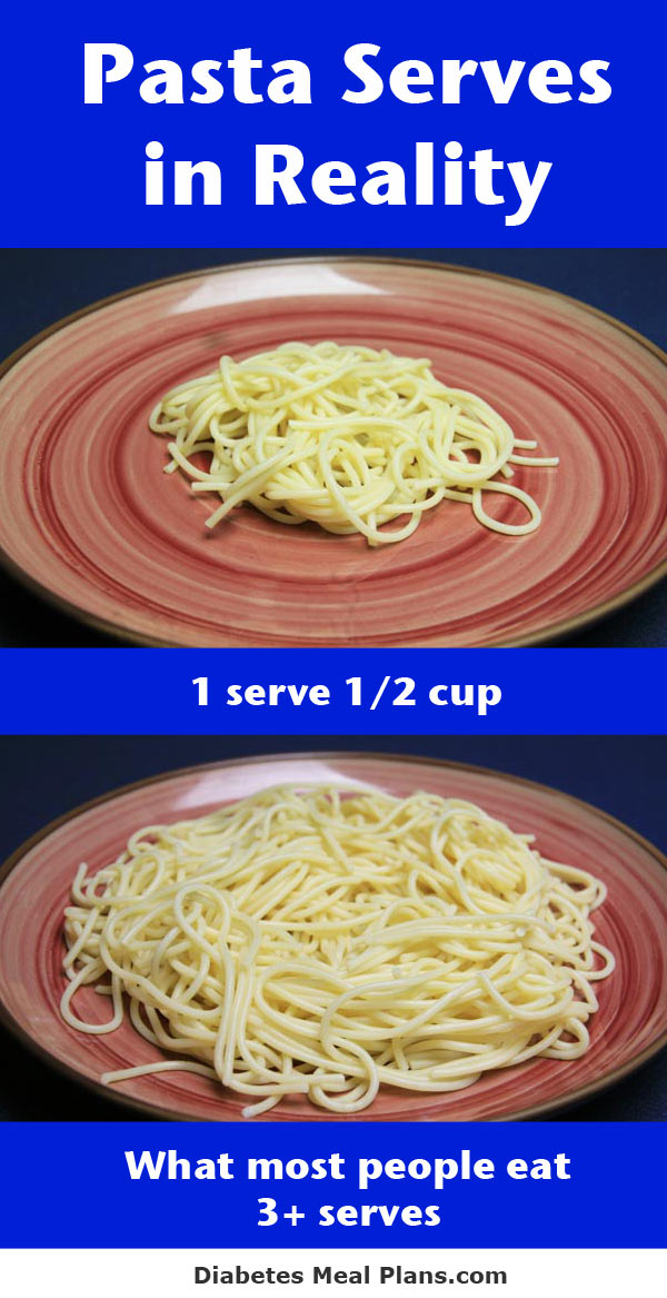 Diabetic Nutrition Tip: Pasta servings in reality.