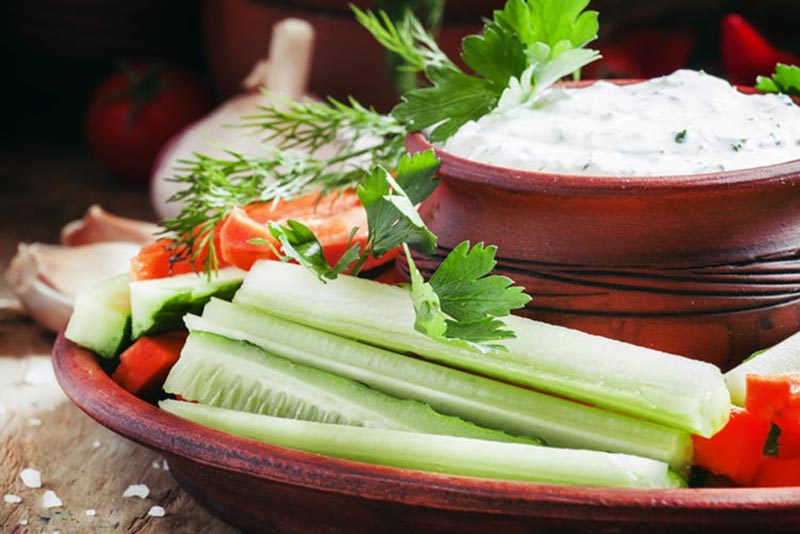 Ranch dip and cucumber