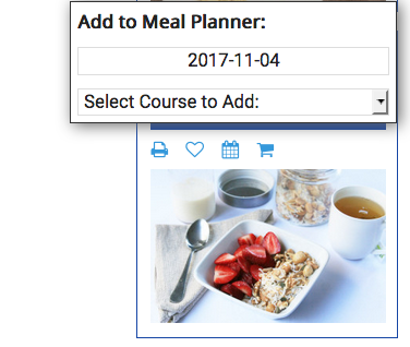 Select the Add to Meal Planner Button