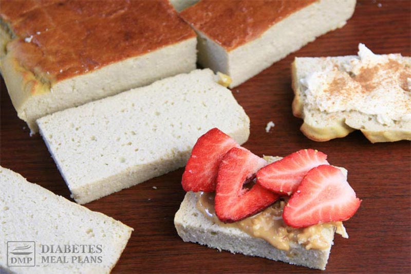 Breakfast cake with peanut butter and strawberries