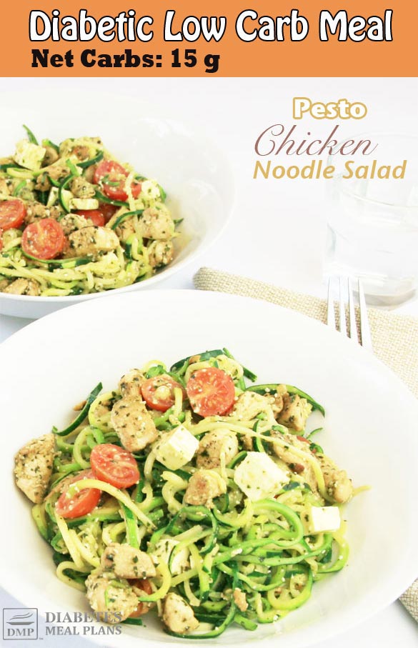 Chicken Pesto Noodle Salad: Net Carbs: 15 g