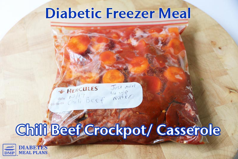 Diabetic Freezer Meal: Chili Beef Crockpot or Casserole